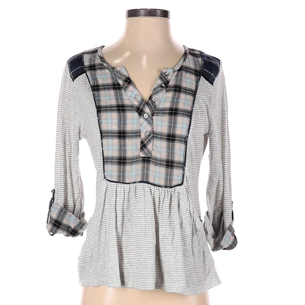 Anthropologie One September Multi Media Patterned Top